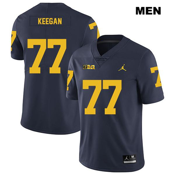 Men's NCAA Michigan Wolverines Trevor Keegan #77 Navy Jordan Brand Authentic Stitched Legend Football College Jersey LY25G20QX